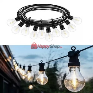 Градински гирлянд с 10 LED крушки